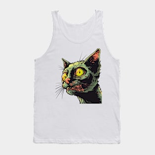 Creepy Cat Zombie Tank Top